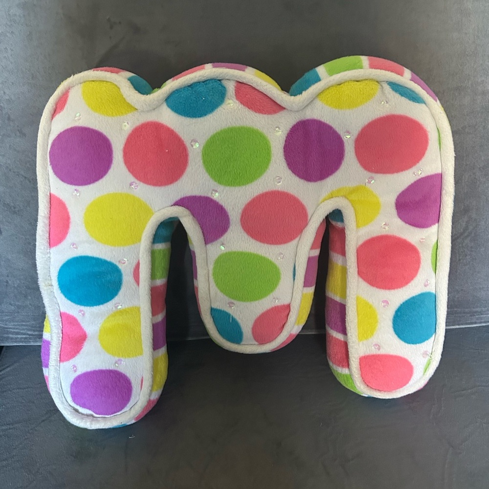 Justice girls letter M decorative pillow